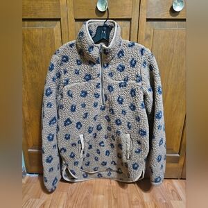 Tan and Black Fleece Pullover